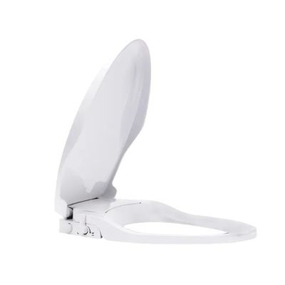 デュアルノズルとスロークローズ機能付き、モダンホワイトデザインの非電動式手動ビデ付き便座カバー