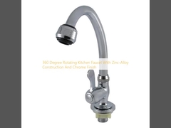 亜鉛合金構造とクロム仕上げで360度回転するキッチン水槽